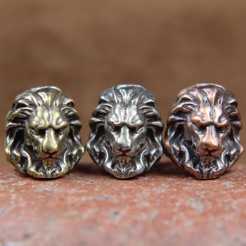 Brass Beast King Lion Knife Bead Κορδόνι Κρεμαστό EDC Outdoor DIY Paracord Βραχιόλι Γούρια Αξεσουάρ Καραμπίνερ Κρεμαστές Κοσμήματα