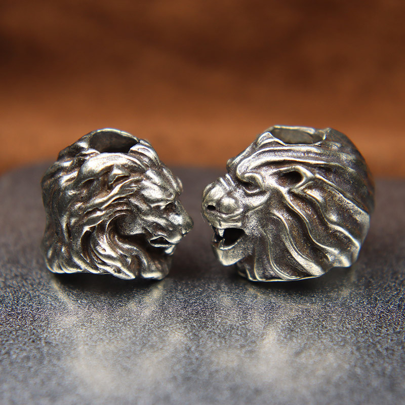 Alamă Bestie Regele Leu Cuțit Cuțit Cuțit Snur Pandantiv EDC în aer liber DIY Paracord Brățară Brelocuri Accesorii Carabiner Agățați Bijuterii