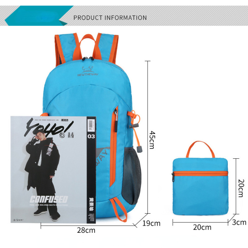 Rucsac pliabil pentru exterior, unisex, 20L, portabil, ultraușor, pentru camping, pentru călătorie