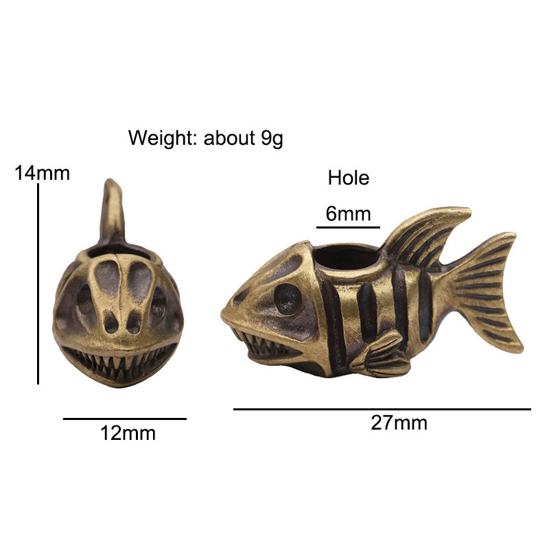 Hai luustik messingist noahelmed EDC välistingimustes isetegemise jaoks Paracord kootud tarvikud Paelad Ripatsid Vihmavarju köis Taskulambi riided