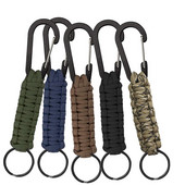 Breloc tactic Paracord cu carabinier Snur împletit militar Utilitate EDC Instrument de supraviețuire pentru chei Cuțit Echipament de camping în aer liber