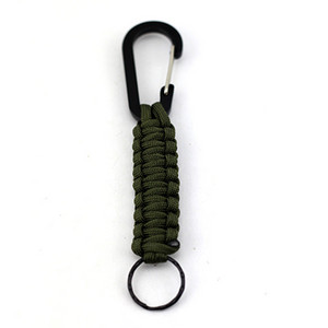 Breloc tactic Paracord cu carabinier Snur împletit militar Utilitate EDC Instrument de supraviețuire pentru chei Cuțit Echipament de camping în aer liber