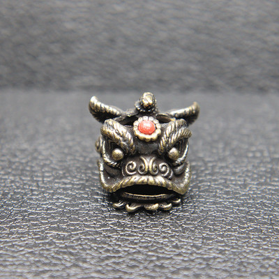 Kineski lav Dance Nož Perle Uzice Privjesci EDC Outdoor Paracord Narukvice DIY Kišobran Konop Dodaci Mjedeni Životinjski privjesci