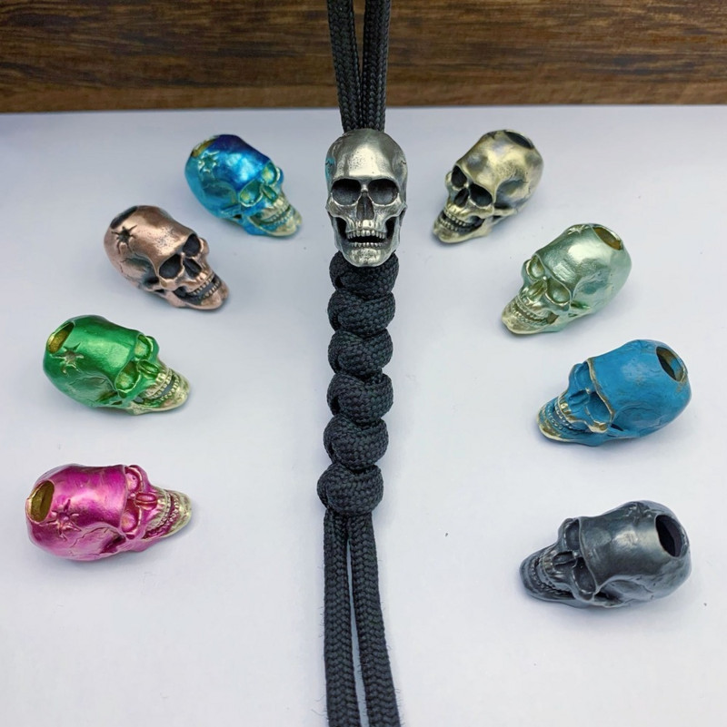 Kolju messingist noa helmed vihmavarju köis helmed õues lillede tera pealuu Paracord helmed