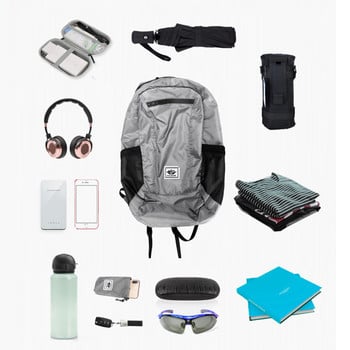 20L Unisex αδιάβροχη πτυσσόμενη τσάντα υπαίθριο σακίδιο πλάτης Φορητό Camping Πεζοπορία Ταξίδι Daypack Leisure Unisex Sport Bag