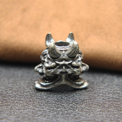 Kahepoolne Jaapani kummitus Hannya mask Messingist Paracord Noa Helmed Prajna Kolju EDC Välistingimustes DIY Vihmavarju köiega kootud tarvikud