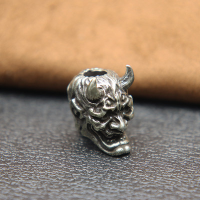 Kahepoolne Jaapani kummitus Hannya mask Messingist Paracord Noa Helmed Prajna Kolju EDC Välistingimustes DIY Vihmavarju köiega kootud tarvikud