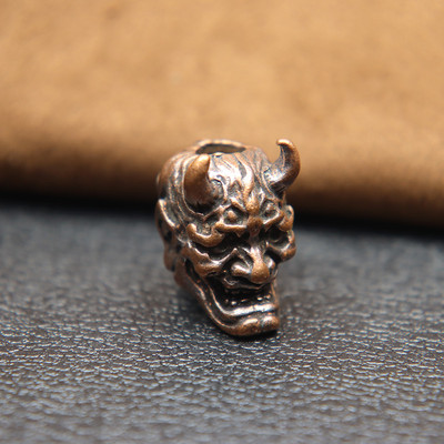 Kahepoolne Jaapani kummitus Hannya mask Messingist Paracord Noa Helmed Prajna Kolju EDC Välistingimustes DIY Vihmavarju köiega kootud tarvikud