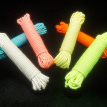 4mm Υψηλής ποιότητας 5/10/20/30m Survival Paracord Φωτεινό Σχοινί Camping Glow Paracord 7 Strand Lanyard 550lb Rope Outdoor Rope