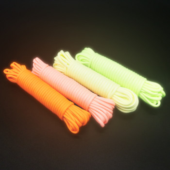4mm Υψηλής ποιότητας 5/10/20/30m Survival Paracord Φωτεινό Σχοινί Camping Glow Paracord 7 Strand Lanyard 550lb Rope Outdoor Rope