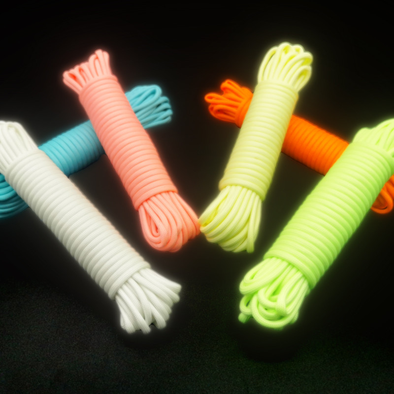 Paracord de supraviețuire de 4 mm de înaltă calitate 5/10/20/30 m frânghie luminoasă pentru camping strălucire paracord 7 șuvițe frânghie de 550 lb frânghie în aer liber