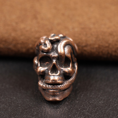 Kahekordne mao peaga messingist noapärm EDC välitingimustes meisterdamise paracord tarvikud kootud kaelapaelaga ripats ehted punk käevõru võlusid