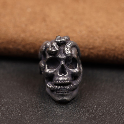 Kahekordne mao peaga messingist noapärm EDC välitingimustes meisterdamise paracord tarvikud kootud kaelapaelaga ripats ehted punk käevõru võlusid