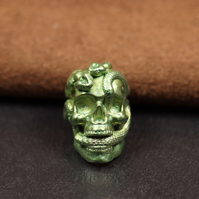 Kahekordne mao peaga messingist noapärm EDC välitingimustes meisterdamise paracord tarvikud kootud kaelapaelaga ripats ehted punk käevõru võlusid