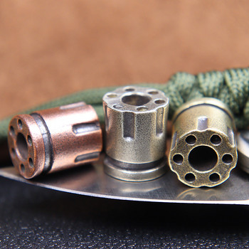 Revolver Magnum Bullet Форма на списание Направи си сам месингов нож Мъниста Паракорд Чадър Въже Гривна Открит EDC аксесоари за ремък от мъниста
