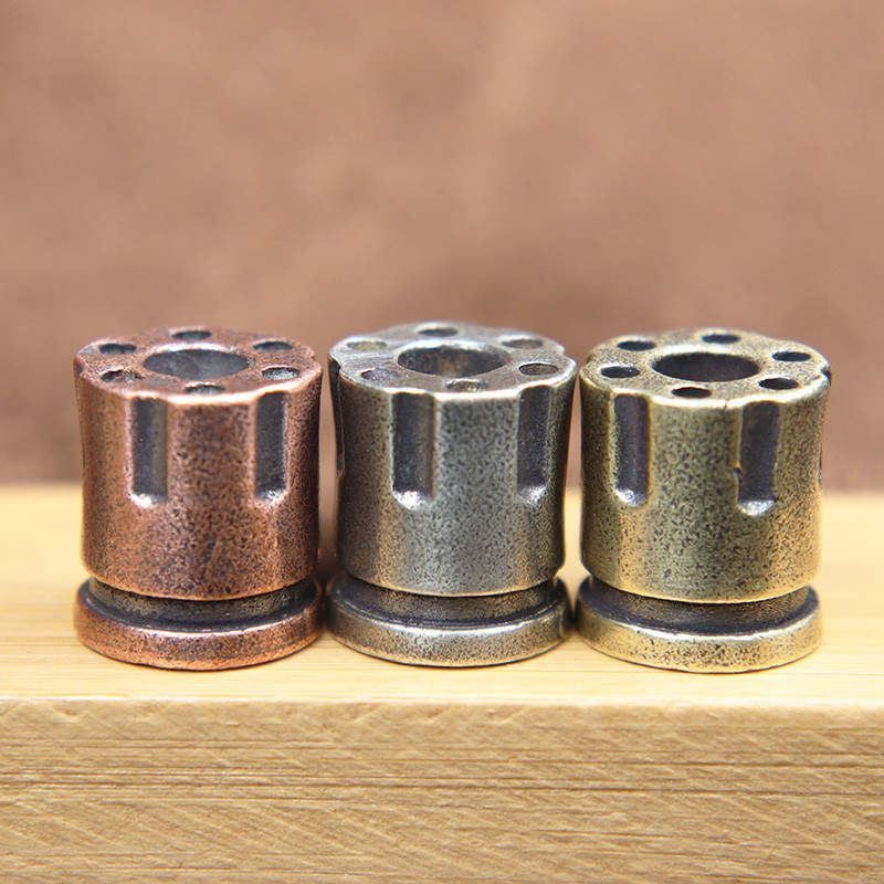 Revolveris „Magnum Bullet“ žurnalo forma „Pasidaryk pats“ žalvario peilio karoliukai „Paracord“ skėtis, virvė, apyrankė, lauko EDC karoliukų juostos priedai