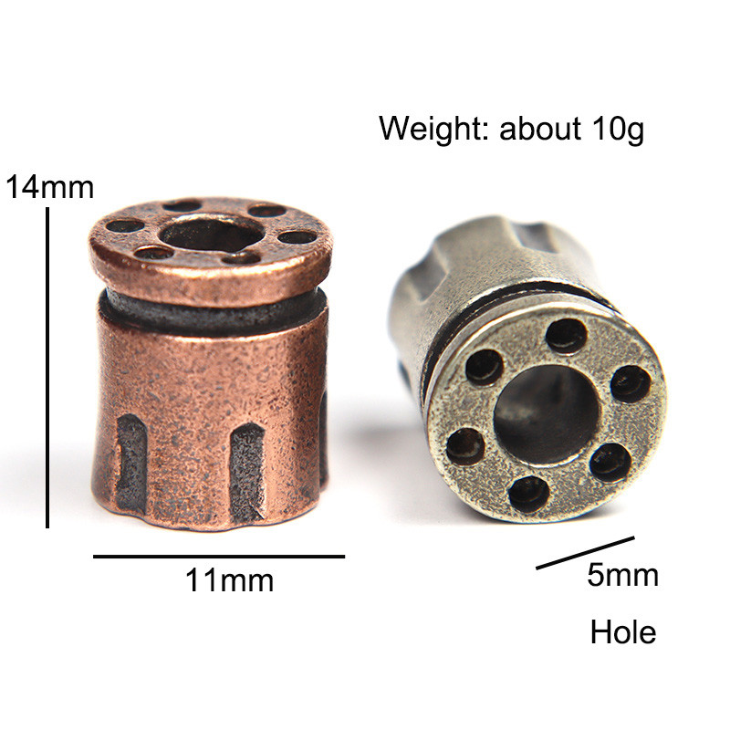 Revolveris „Magnum Bullet“ žurnalo forma „Pasidaryk pats“ žalvario peilio karoliukai „Paracord“ skėtis, virvė, apyrankė, lauko EDC karoliukų juostos priedai