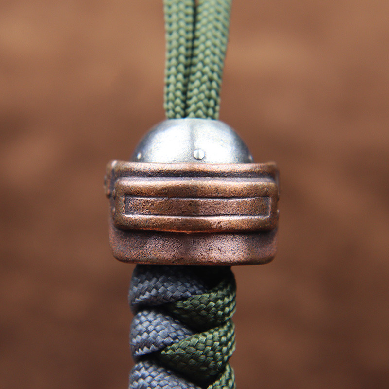 Hot Game Special Force Movable Helmet Knife Bead Brass Keychain Lanyard Pendant Army Fans DIY Paracord Bracelet Charms Аксесоар