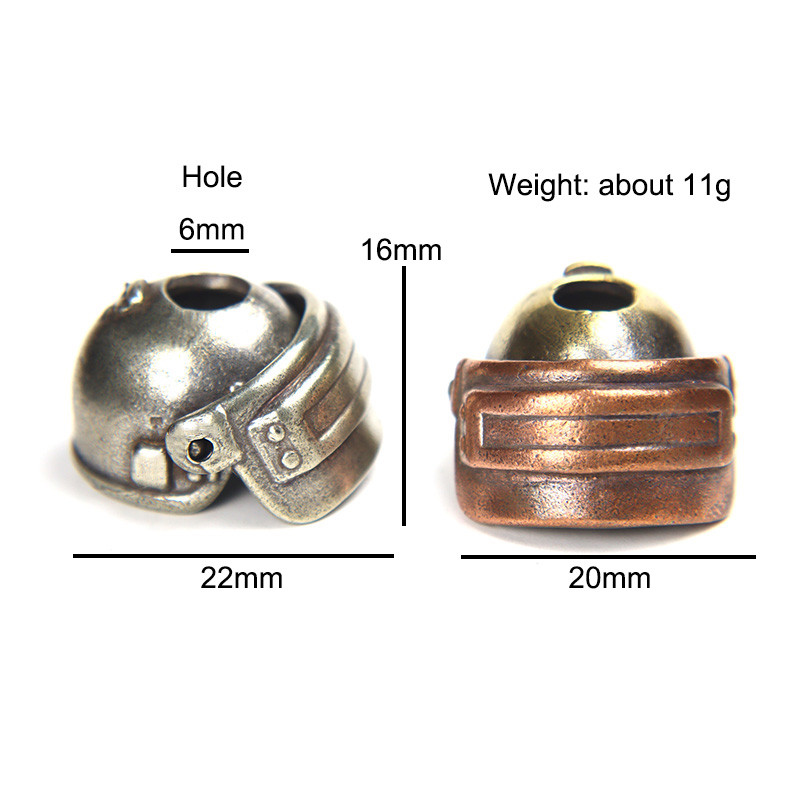 Hot Game Special Force Movable Helmet Knife Bead Brass Keychain Lanyard Pendant Army Fans DIY Paracord Bracelet Charms Аксесоар