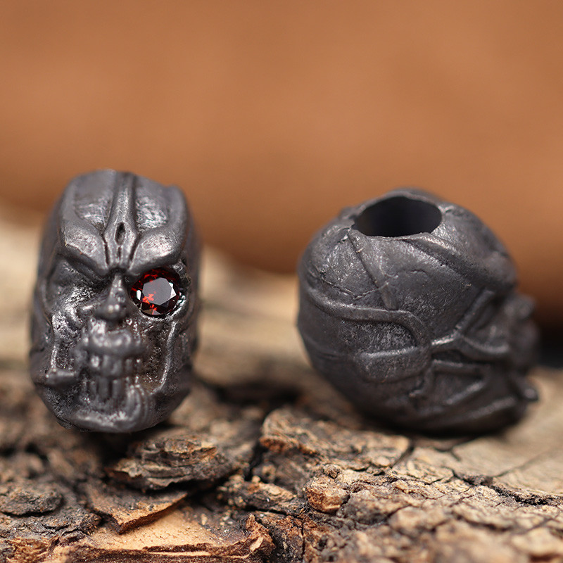 Punasilmne suitsetav sõdalane, koljupea, messingist EDC välistingimustes meisterdatud Paracordi noahelmed, käsitsi valmistatud kaelapaelad ripatsid Aksessuaarid Punk-võlusid