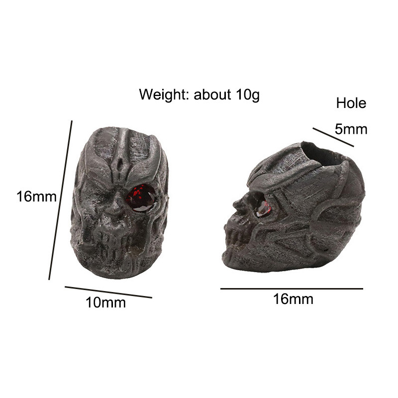 Punasilmne suitsetav sõdalane, koljupea, messingist EDC välistingimustes meisterdatud Paracordi noahelmed, käsitsi valmistatud kaelapaelad ripatsid Aksessuaarid Punk-võlusid