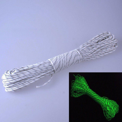 20FT 6 Meters Camp Survival Cord Camping Reflective Luminous Glow Rope 9 Strands 550LB Lanyard Cords Camping Hiking Outdoor Tool