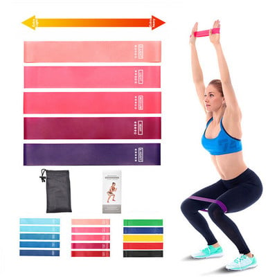 5Pcs/Set Yoga Resistance Bands Stretching TPE Loop Exercise Fitness Equipment Strength Training Body Pilates Strength Training