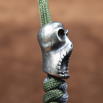 Big Mouth Ghost Skull Πρόσωπο EDC Εργαλεία ορειχάλκινο μαχαίρι χάντρα Καραμπίνερ εξωτερικού χώρου Φακός κρεμαστό κορδόνι DIY Αξεσουάρ Paracord Chamrs