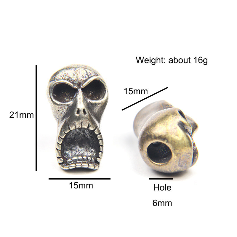 Lice lubanje duha s velikim ustima EDC alati Mjedeni nož Perla Vanjski karabiner Baterijska svjetiljka Privjesak za uže DIY Paracord Chamrs Dodatak