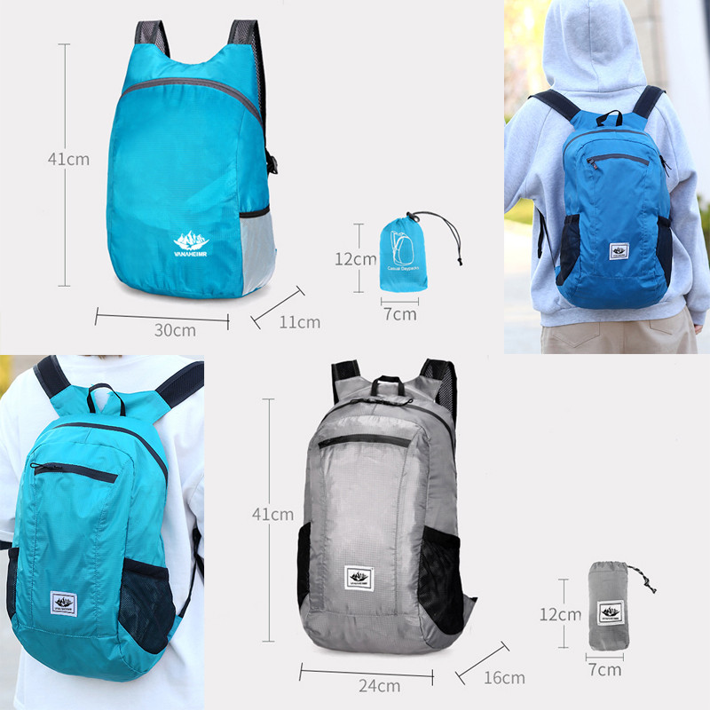 Vanjski sklopivi ruksak od 20L vodootporan ultra lagana prijenosna putna torba Ženska sportska torba za kampiranje Putne torbe za muškarce Muške muške