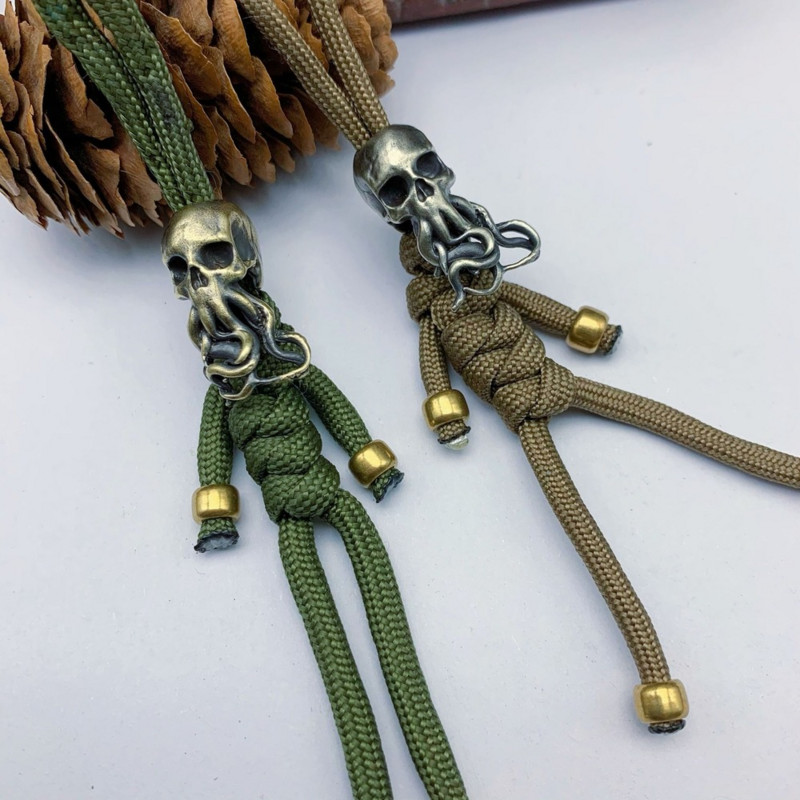 Punk alamă cuțit mărgele breloc pandantive cupru craniu breloc margele frânghie accesorii mașini paracord