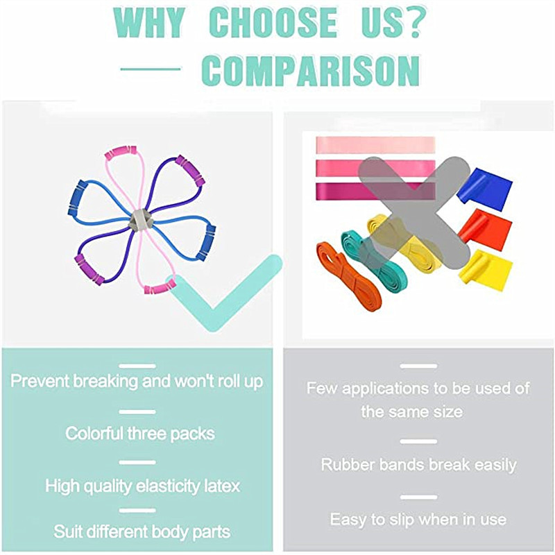 Gym 8 Word bandă elastică piept dezvoltator cauciuc expansor frânghie sport antrenament benzi de rezistență echipament fitness antrenament yoga