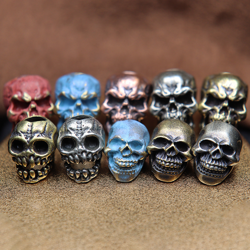 3 stiluri Punk din alamă cap de craniu cuțit margele umbrelă frânghie bricolaj accesorii alb cupru vintage paracord personalitate atarna pandantive