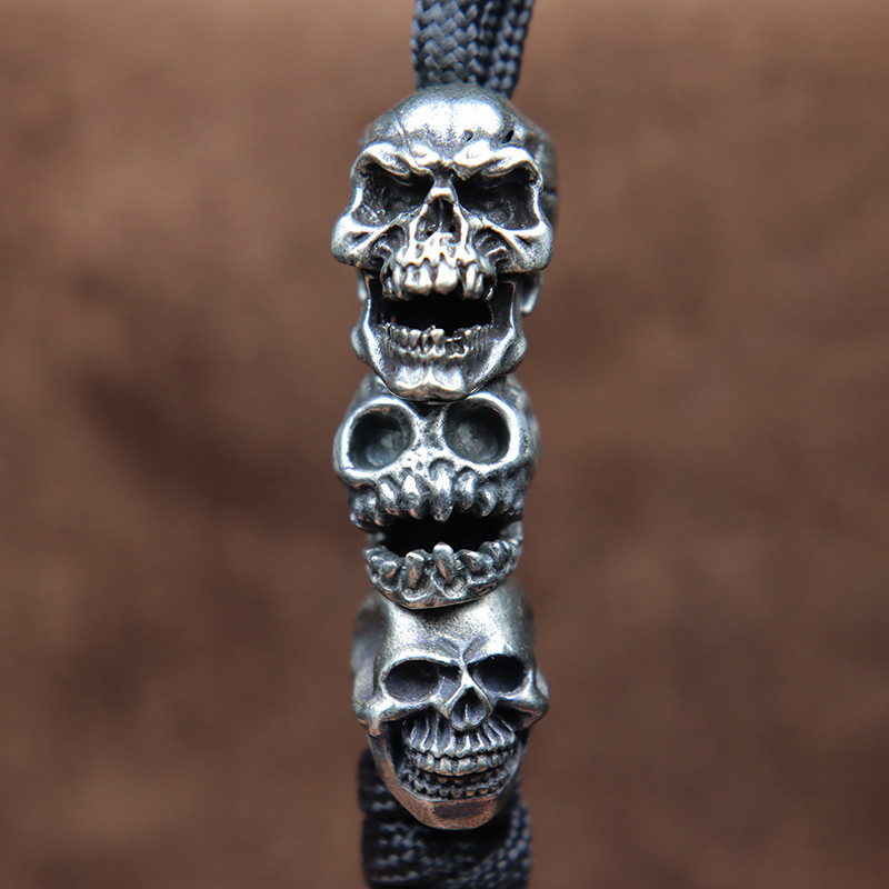 3 stiluri Punk din alamă cap de craniu cuțit margele umbrelă frânghie bricolaj accesorii alb cupru vintage paracord personalitate atarna pandantive