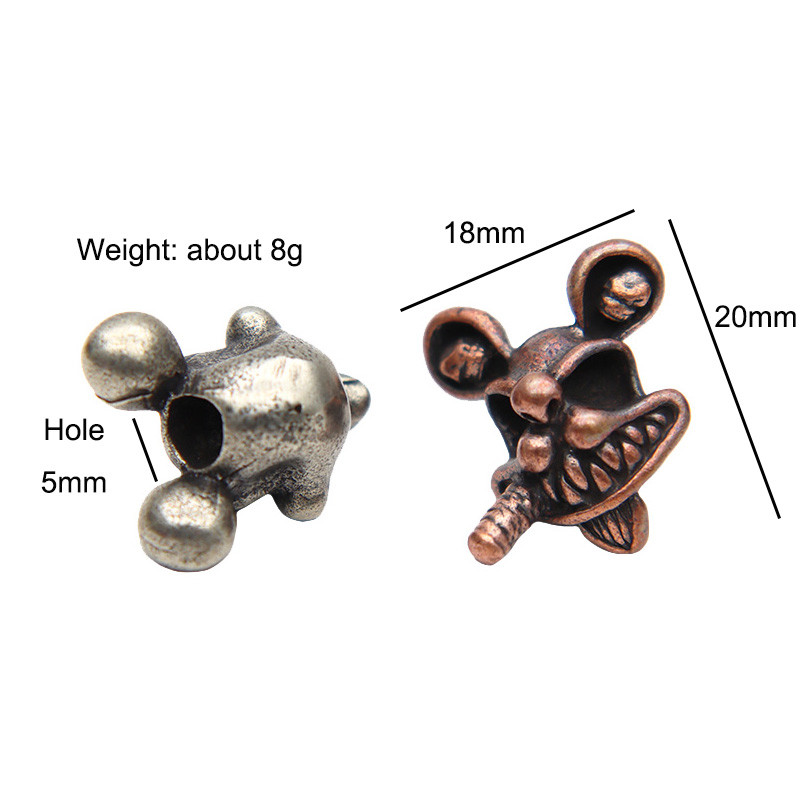 Suitsetav Küüliku Kolju Pea Messingist Noa Helmed EDC Paracord Pael Ripatsid Ehted DIY Vihmavari Köis Käevõrud Amuletid Aksessuaarid