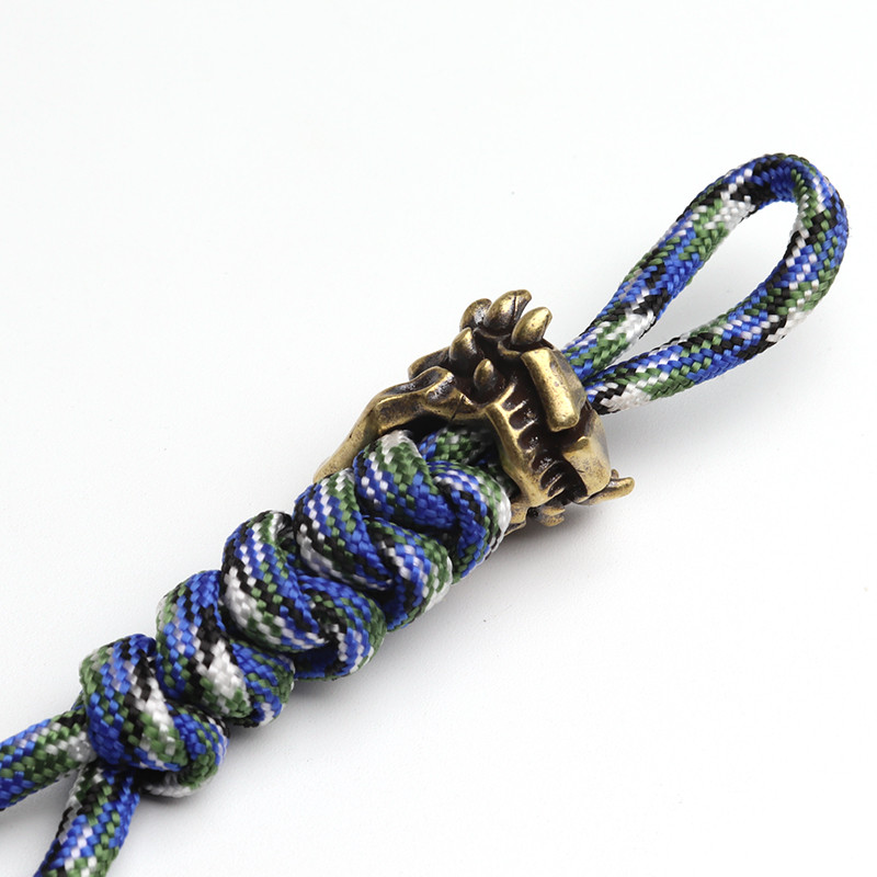 Ορειχάλκινο Predator Skull Knife Beads Outdoors DIY Tools EDC Lanyard μενταγιόν Μπρελόκ Αξεσουάρ