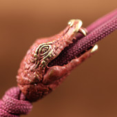 Cap de crocodil sculptat cuțit din alamă mărgele EDC în aer liber DIY Paracord Accesorii țesute șnur pandantiv bijuterii umbrelă funie agățat