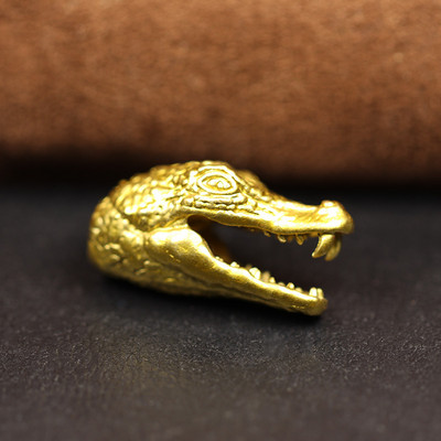 Cap de crocodil sculptat cuțit din alamă mărgele EDC în aer liber DIY Paracord Accesorii țesute șnur pandantiv bijuterii umbrelă funie agățat