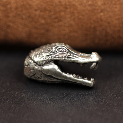 Cap de crocodil sculptat cuțit din alamă mărgele EDC în aer liber DIY Paracord Accesorii țesute șnur pandantiv bijuterii umbrelă funie agățat