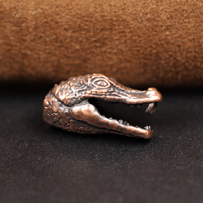 Cap de crocodil sculptat cuțit din alamă mărgele EDC în aer liber DIY Paracord Accesorii țesute șnur pandantiv bijuterii umbrelă funie agățat