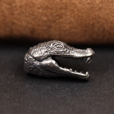 Cap de crocodil sculptat cuțit din alamă mărgele EDC în aer liber DIY Paracord Accesorii țesute șnur pandantiv bijuterii umbrelă funie agățat