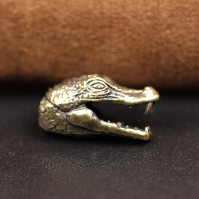 Cap de crocodil sculptat cuțit din alamă mărgele EDC în aer liber DIY Paracord Accesorii țesute șnur pandantiv bijuterii umbrelă funie agățat