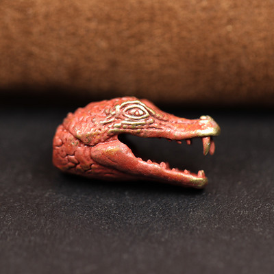 Cap de crocodil sculptat cuțit din alamă mărgele EDC în aer liber DIY Paracord Accesorii țesute șnur pandantiv bijuterii umbrelă funie agățat