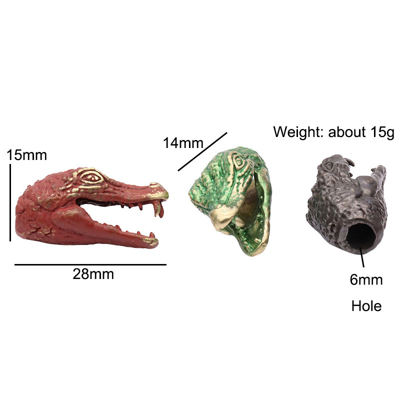 Cap de crocodil sculptat cuțit din alamă mărgele EDC în aer liber DIY Paracord Accesorii țesute șnur pandantiv bijuterii umbrelă funie agățat