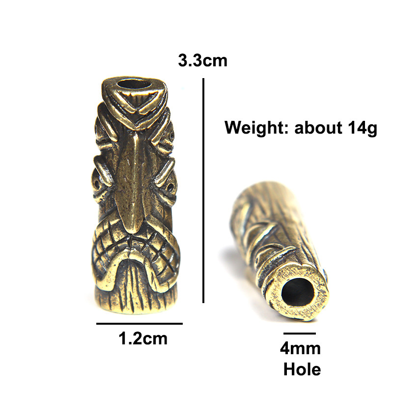 Statuie de desen animat totem de pasăre cu patru ochi din alamă de epocă