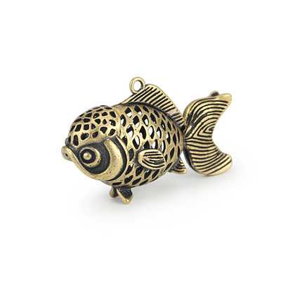 Mărgele din alamă de pește auriu de epocă. Mărgele de pește goale. Bricolaj de bricolaj