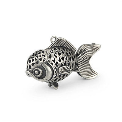 Mărgele din alamă de pește auriu de epocă. Mărgele de pește goale. Bricolaj de bricolaj