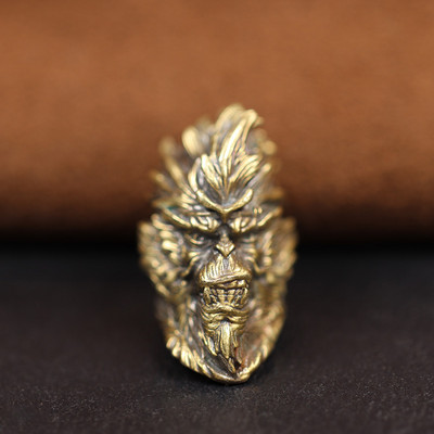 Σκοτεινός μαϊμού βασιλιάς χάντρες ορειχάλκινο μαχαίρι EDC Αξεσουάρ DIY για εξωτερικούς χώρους Paracord Υφαντά μενταγιόν με κορδόνι Κοσμήματα Ομπρέλες με σχοινί