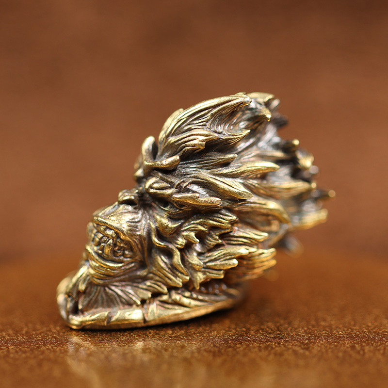 Σκοτεινός μαϊμού βασιλιάς χάντρες ορειχάλκινο μαχαίρι EDC Αξεσουάρ DIY για εξωτερικούς χώρους Paracord Υφαντά μενταγιόν με κορδόνι Κοσμήματα Ομπρέλες με σχοινί