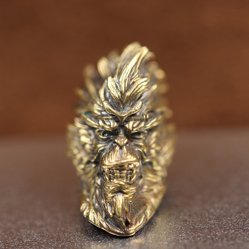 Σκοτεινός μαϊμού βασιλιάς χάντρες ορειχάλκινο μαχαίρι EDC Αξεσουάρ DIY για εξωτερικούς χώρους Paracord Υφαντά μενταγιόν με κορδόνι Κοσμήματα Ομπρέλες με σχοινί